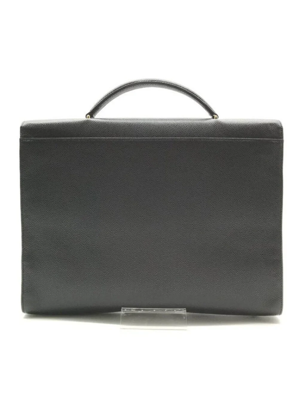 Chanel CC Logo Turnlock Caviar Leather Business Hand Bag Black